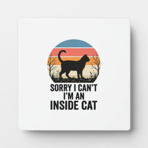 Lustige Innenkatze Vintage Katzenliebhaber Design_ Fotoplatte