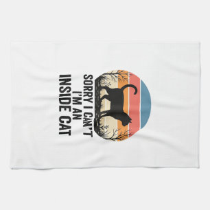 Lustige Innenkatze Vintage Katzenliebhaber Design_ Geschirrtuch