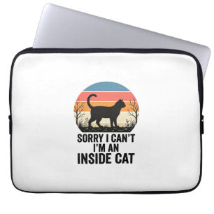 Lustige Innenkatze Vintage Katzenliebhaber Design_ Laptopschutzhülle