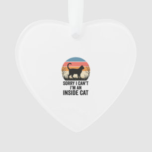 Lustige Innenkatze Vintage Katzenliebhaber Design_ Ornament