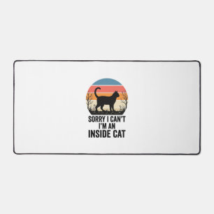 Lustige Innenkatze Vintage Katzenliebhaber Design_ Schreibtischunterlage