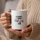 Lustige Introvertierte Kaffeetasse Sah Links Früh