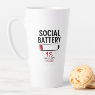 Lustige Introvertierten-Latte-Tasse | Soziale Batt Milchtasse