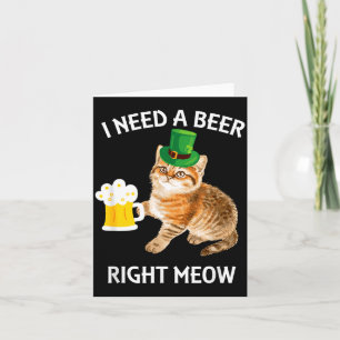 Lustige irische Bierkatze St. Patricks Day Trinken Karte
