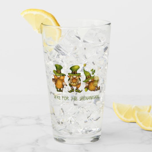 Lustige irische Gnome Shenanigans St. Patrick's Da Glas (Vorderseite Ice)