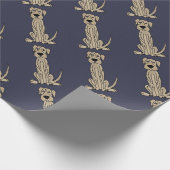 Lustige irischer Wolfhound-Hündchen-Kunst Geschenkpapier (Ecke)