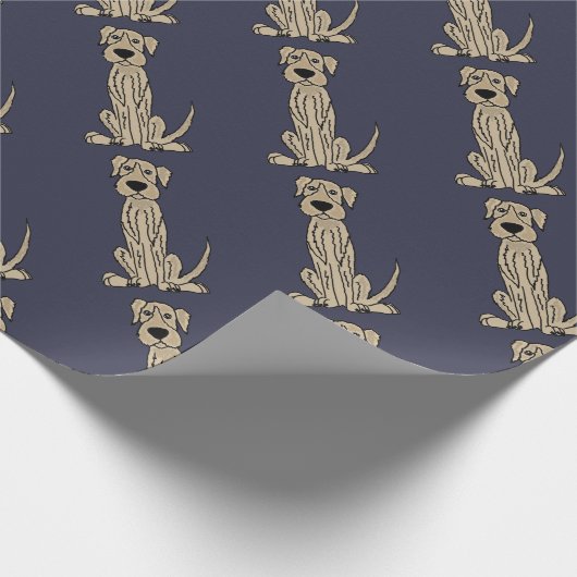 Lustige irischer Wolfhound-Hündchen-Kunst Geschenkpapier (Ecke)