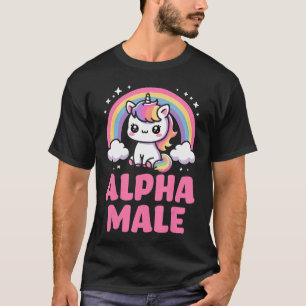 Lustige Ironie Herren Outfit Süßes Einhorn Alpha-M T-Shirt