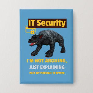 Lustige IT-Sicherheit Erklärt Tech Humor Design Button