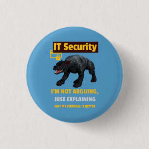 Lustige IT-Sicherheit Erklärt Tech Humor Design Button