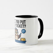 Lustige IT-Support-Eule-Kaffeetasse - "Haben Sie e Tasse (VorderseiteRechts)