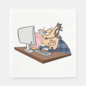Lustige IT-Technik-Support Langeweile bei der Arbe Serviette (Vorderseite)