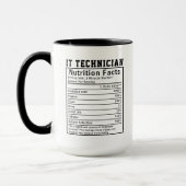 Lustige IT-Techniker-Ernährungsfakten Tech-Mitarbe Tasse (Links)