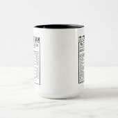 Lustige IT-Techniker-Ernährungsfakten Tech-Mitarbe Tasse (Zentrum)