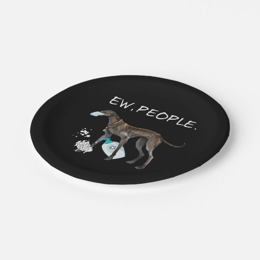 lustige italienische Windhunde neue Leute Hundelie Pappteller (Schrägansicht)