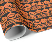 Lustige Jack O Lantern Halloween-Kürbismuster Geschenkpapier (Rolleneckpunkt)