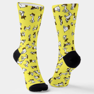 Lustige Jack-Russell-Cartoon-Socken Socken