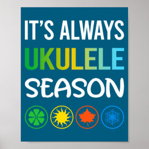 Lustige Jahreszeit Ukulele Poster