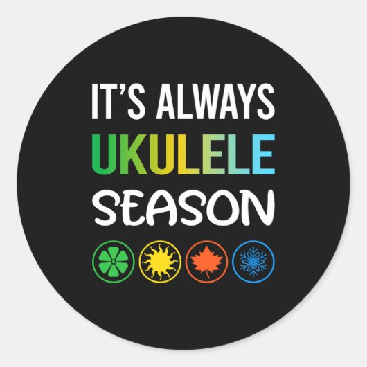 Lustige Jahreszeit Ukulele  Runder Aufkleber (Vorderseite)