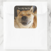 lustige japanische akita mit niedlichen jeden Anlä Quadratischer Aufkleber (Tasche)