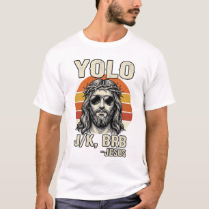 Lustige Jesus Vintage-Sonnenuntergang-Gravur-Zitat T-Shirt