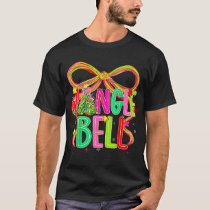 Lustige Jingle Bells Kokette Schleife Frohe Weihna T-Shirt