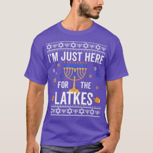 Lustige jüdische Latkes Hanukkah Chanukah Menorah  T-Shirt