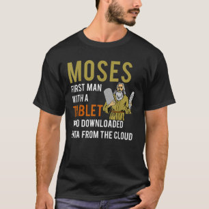 Lustige jüdische Pessach-Moses-Tablet-Daten-Cloud- T-Shirt