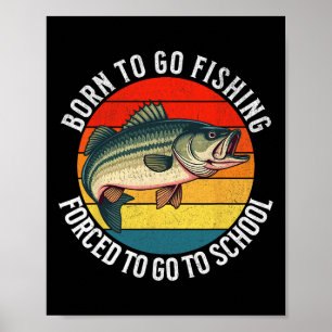 Lustige Jungen Angeln Fischer Kinder Jungen  Poster
