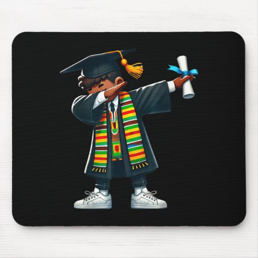 Lustige Jungs Abschluss Absolvent dabbing schwarz Mousepad (Vorne)