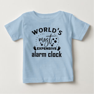 Lustige Jungs teurer Wecker Wortkunst Baby T-shirt