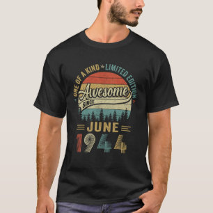 Lustige Juni 1944 Vintage 80. Geburtstagsdekoratio T-Shirt