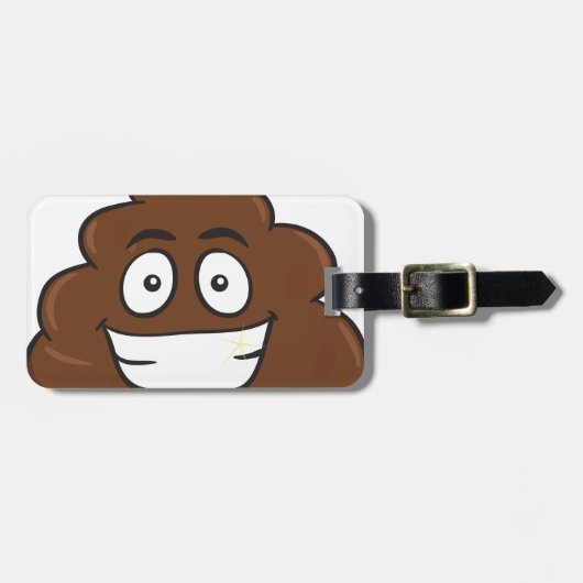 lustige kack-Emoji Gepäckanhänger (Vorderseite horizontal)