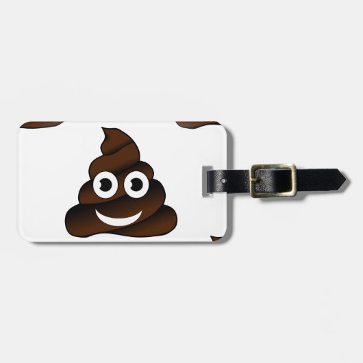 lustige kack-Emoji Gepäckanhänger (Vorderseite horizontal)