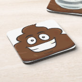 lustige kack-Emoji Getränkeuntersetzer (Linke Seite)