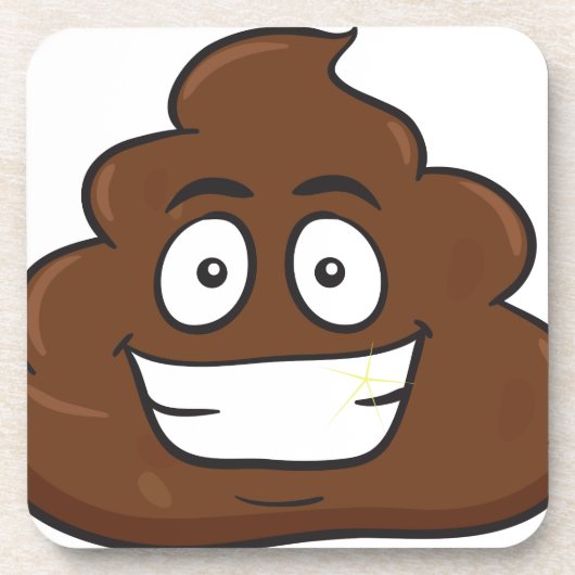 lustige kack-Emoji Getränkeuntersetzer (Vorderseite)