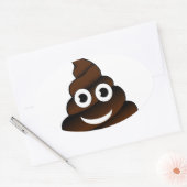lustige kack-Emoji Ovaler Aufkleber (Umschlag)