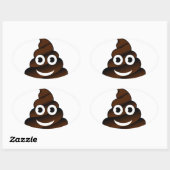 lustige kack-Emoji Ovaler Aufkleber (Blatt)