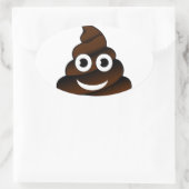 lustige kack-Emoji Ovaler Aufkleber (Tasche)