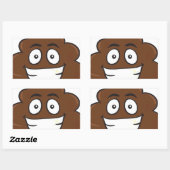 lustige kack-Emoji Rechteckiger Aufkleber (Blatt)