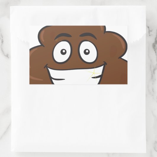 lustige kack-Emoji Rechteckiger Aufkleber (Tasche)