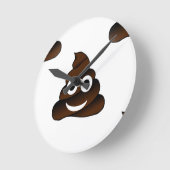 lustige kack-Emoji Runde Wanduhr (Winkel)