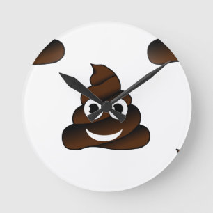 lustige kack-Emoji Runde Wanduhr