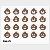 lustige kack-Emoji Runder Aufkleber (Blatt)