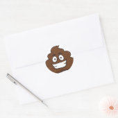 lustige kack-Emoji Runder Aufkleber (Umschlag)
