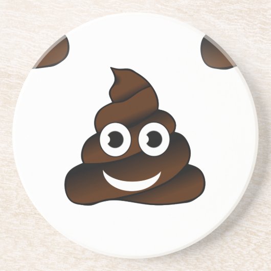 lustige kack-Emoji Sandstein Untersetzer (Vorne)