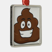 lustige kack-Emoji Silbernes Ornament (Rechts)