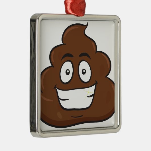 lustige kack-Emoji Silbernes Ornament (Rechts)