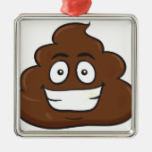 lustige kack-Emoji Silbernes Ornament (Vorne)