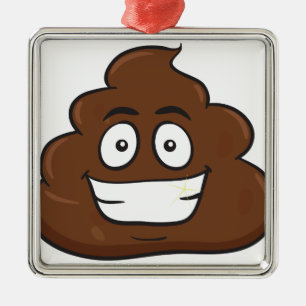 lustige kack-Emoji Silbernes Ornament